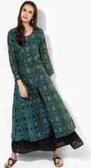 Shree Blue Coloured Printed Maxi Dress women