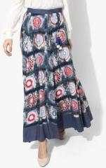 Shree Blue Printed Flared Skirt women