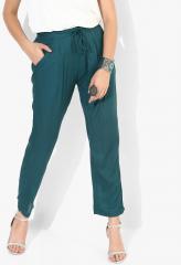 Shree Green Solid Regular Fit Coloured Pants women