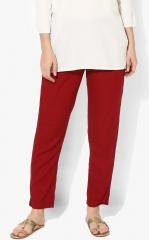 Shree Maroon Solid Coloured Pants women