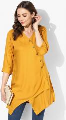 Shree Mustard Yellow Solid Tunic women