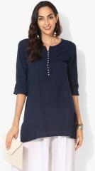 Shree Navy Blue Solid Tunic women