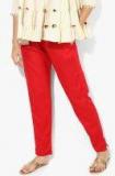 Shree Red Solid Trousers Women