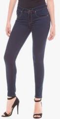 Shuffle Blue Mid Rise Skinny Jeans women