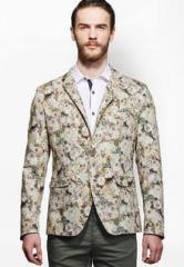 Sisley Floral Multicolor Printed Blazer men