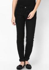 Sisters Point Black Pants With Lace Floral Self Pattern women