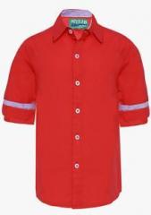 Slub Junior Red Casual Shirt boys