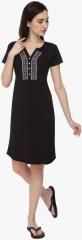 Slumber Jill Black Embroidered Sleepdress women