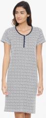 Slumber Jill Off White Printed Sleepdress women