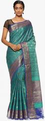 Soch Blue Embellished Saree women