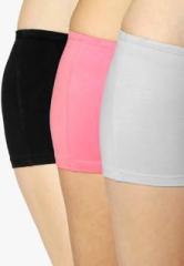 Softrose Black/Grey/Pink Cotton Elastane Shorty women