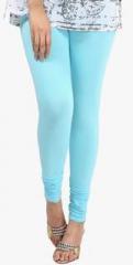 Sohniye Light Blue Solid Leggings women