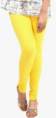 Sohniye Yellow Solid Leggings women