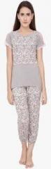 Soie Grey Printed Pyjama Set women