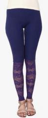 Soie Navy Blue Solid Leggings women