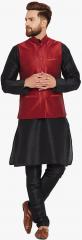 Sojanya Black Solid Kurta Pyjama With Jacket men