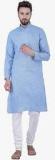 Sojanya Blue Solid Kurta Pyjama Men