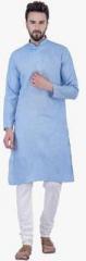 Sojanya Blue Solid Kurta Pyjama men