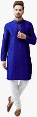 Sojanya Blue Woven Design Kurta men