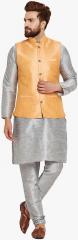 Sojanya Grey Textured Kurta Pyjama With Jacket men