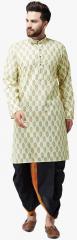 Sojanya Lime Green Printed Kurta Dhoti Pants men