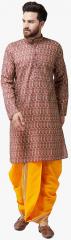 Sojanya Maroon Printed Kurta Dhoti Pants men