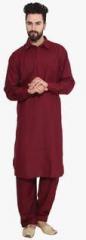 Sojanya Maroon Solid Kurta Pyjama men