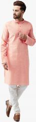 Sojanya Peach Solid Kurta men