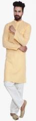 Sojanya Yellow Solid Kurta Pyjama men