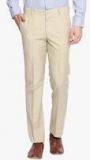 Solemio cream Solid Slim Fit Formal Trouser men