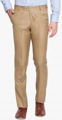 Solemio Khaki Solid Slim Fit Formal Trouser men