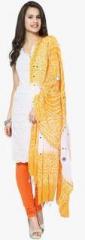 Soundarya Yellow Embellished Dupatta women