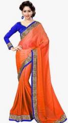 Sourbh Sarees Orange Embroidered Saree women