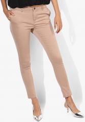 Splash Beige Solid Regular Fit Chinos women