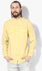 Splash Yellow Solid Casual Shirt men