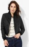 Spykar Black Solid Winter Jacket women