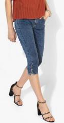 Spykar Blue Washed Capri women