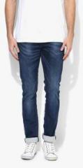 Spykar Blue Washed Low Rise Narrow Fit Jeans men