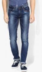 Spykar Blue Washed Low Rise Skinny Fit Jeans men