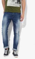 Spykar Blue Washed Skinny Fit Jeans men