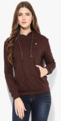 Spykar Brown Solid Hoodie women