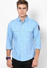 Spykar Light Blue Casual Shirt men