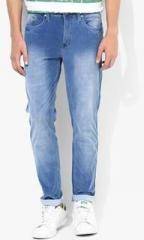 Spykar Light Blue Low Rise Narrow Fit Jeans men