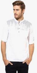 Spykar White Printed Regular Fit Kurta men