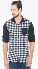 Status Quo Black Printed Slim Fit Casual Shirt men