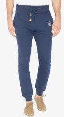 Status Quo Navy Blue Solid Track Pant men