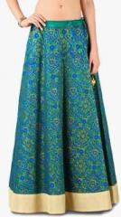 Studio Rasa Blue Embellished Flared Skirt women