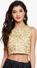 Studio Rasa Gold Self Design Regular Top women