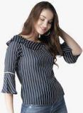 Style Quotient Navy Blue Striped Blouse Women