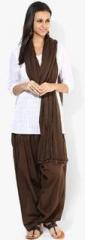 Stylenmart Brown Solid Patiala And Dupatta women